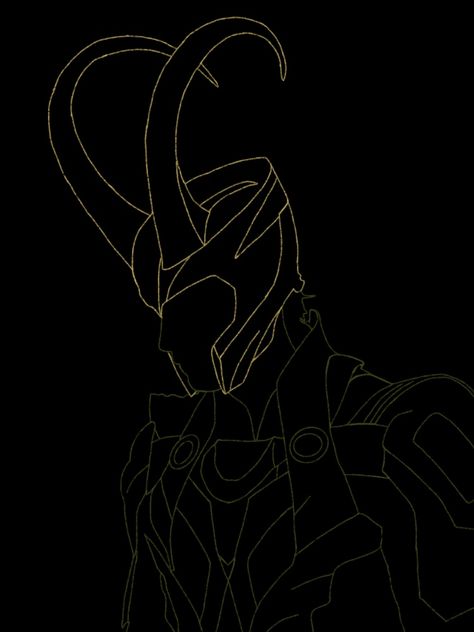 Just some simple line art :) Simple Loki Tattoo, Loki Embroidery, Marvel Line Art, Loki Silhouette, Loki Sketch, Avengers Stickers, Loki Tattoo, Loki Drawing, Loki Helmet