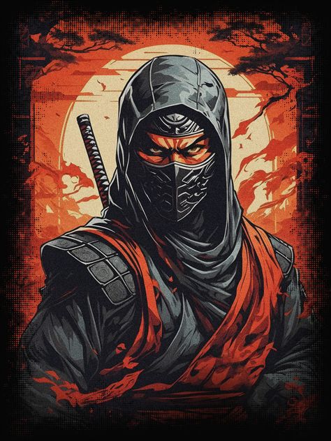 Ninja Warrior #moxeeslabs #secretoffantasy #fantasy #illustrations #digitalart #digitalillustration #comics #monster #artoftheday #tshirtdesign #customtees #graphictees #printondemand #wearableart #tshirtart #fashionillustration #tshirtprinting #teepublic #redbubble #teespring #zazzle #ninja #japan #samurai #sword #ronin Ninja Japan, Supernatural Powers, Ninja Illustration, Pencak Silat, Japan Samurai, Supernatural Power, Ninja Warrior, Tshirt Art, Custom Tees