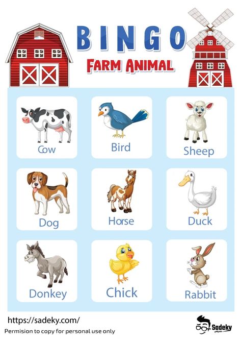 Free Farm Animal Bingo Cards Game Printable | Sadeky Farm Animal Bingo Free Printable, Farm Bingo Free Printable, Animal Bingo Printable Free, Animal Sounds Game, Farm Bingo, Bingo Printable Free, Farm Animals Games, Farm Theme Preschool, Educational Activities For Preschoolers