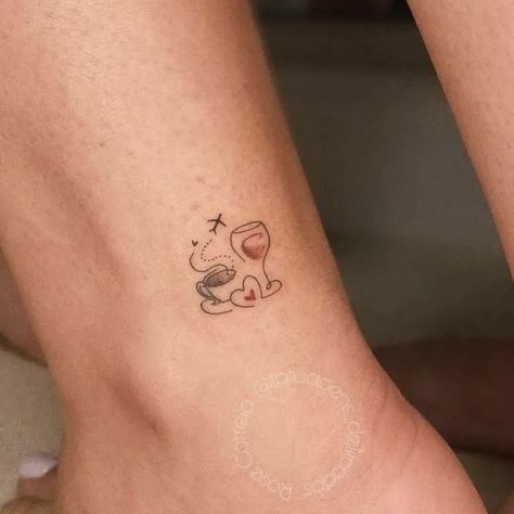 Tattoo Cafe, Arm Tattoos Drawing, Cute Simple Tattoos, Basic Tattoos, Horoscope Tattoos, Food Tattoos, Mouthwatering Food, Coffee Tattoos, Bff Tattoos