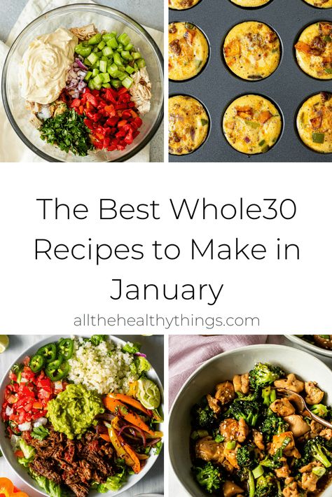 January Whole30, All The Healthy Things, Whole30 Meal Plan, January Recipes, Whole 30 Meal Plan, Whole30 Dinner Recipes, Meal Plan Grocery List, Whole30 Dinners, Whole 30 Breakfast