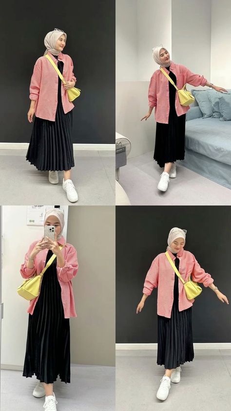 Ootd Oversized Hijab, Hijab Outfit Ideas Simple, Outfit Kuliah Hijab, Mix And Match Outfits Hijab, Outfit Ideas Dressy, Stylish Outfits Casual, Ootd Hijab Casual, Color Combos Outfit, Muslim Outfits Casual