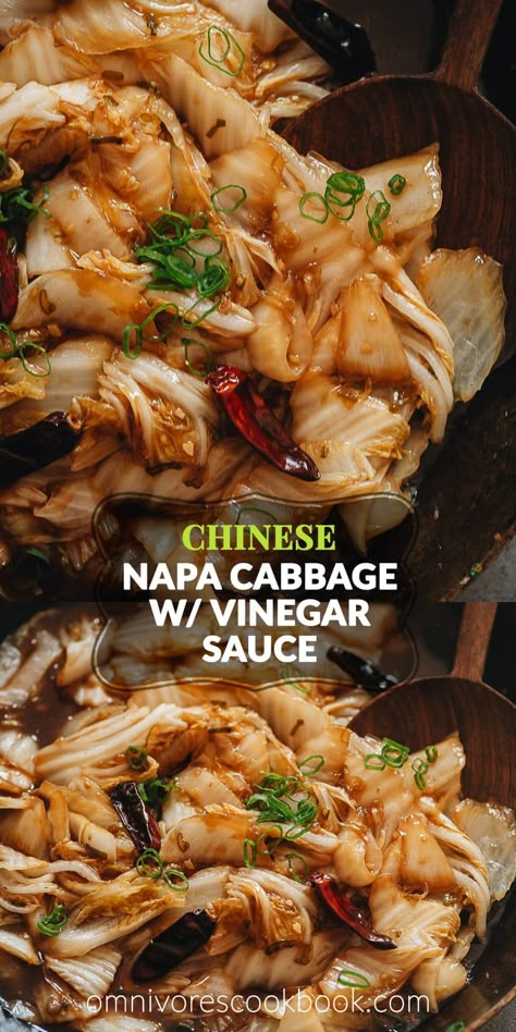 Napa Cabbage Stir Fry, Chinese Cabbage Stir Fry, Stir Fried Cabbage Recipes, Napa Cabbage Recipes, Chinese Side Dishes, Asian Stir Fry Recipe, Vinegar Sauce, Cabbage Stir Fry, Asian Stir Fry