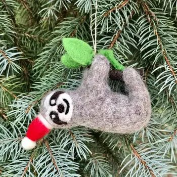 Buy Wholesale Products for This Holiday Season at Faire.com Felted Sloth, Sloth Ornament, Christmas Sloth, Heirloom Ornaments, Needle Felted Christmas, Handmade Fair, Holiday Market, Sweet Christmas, Hand Felted