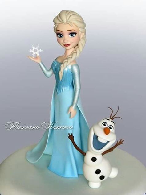 Fondant Olaf, Elsa Cake Toppers, Frozen Birthday Party Cake, Happy Anniversary Cakes, Elsa Cakes, Disney Birthday Cakes, Frozen Themed Birthday Party, Princess Birthday Cake, Frozen Characters