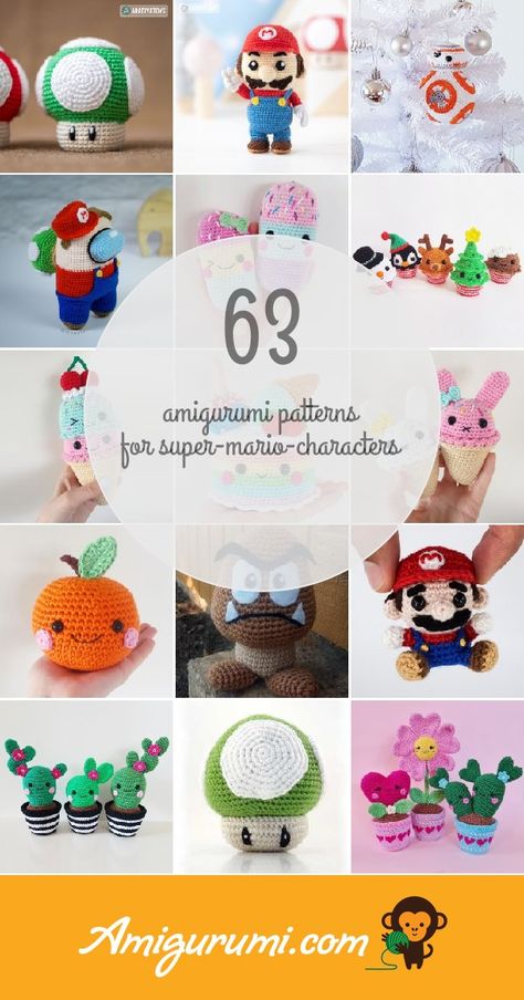 Crochet Super Mario Characters, Crochet Mario Characters Free Pattern, Super Mario Crochet Patterns Free, Crochet Mario Characters, Mario Crochet, Super Mario World, Princesa Peach, Super Mario Brothers, Amigurumi Free