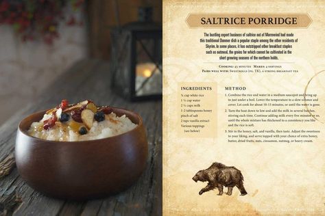 Elder Scrolls Cookbook Will Let You Cook Recipes From The Game Geeky Recipes, Fantasy Recipes, Game Of Thrones Food, Skyrim Food, Scrolls Recipe, Viking Food, Passionfruit Recipes, Medieval Recipes, Cookies And Cream Cheesecake