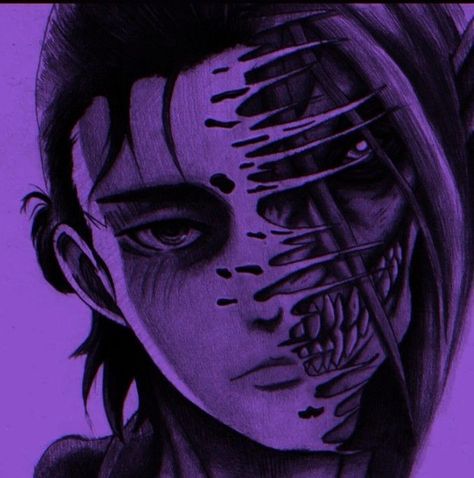 Eren Jaeger Dark, Eren Dark, Eren Jaeger Pfp, Erin Attack On Titan, Purple Aesthetic Wallpaper, Attack On Titan Series, Galaxy Images, Dark Purple Aesthetic, Profil Anime