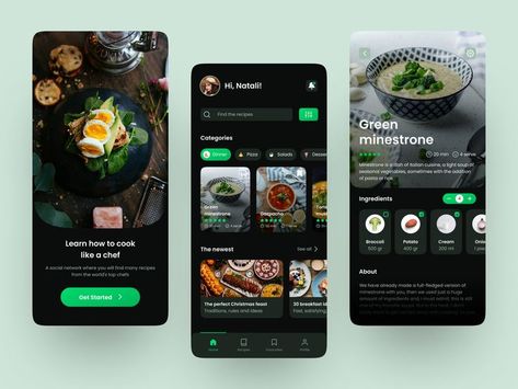 App Onboarding, Book Mobile, Recipe Book Design, Ux Design Mobile, Food Web Design, Restaurant App, Ux Kits, Recipe App, Best Ui Design