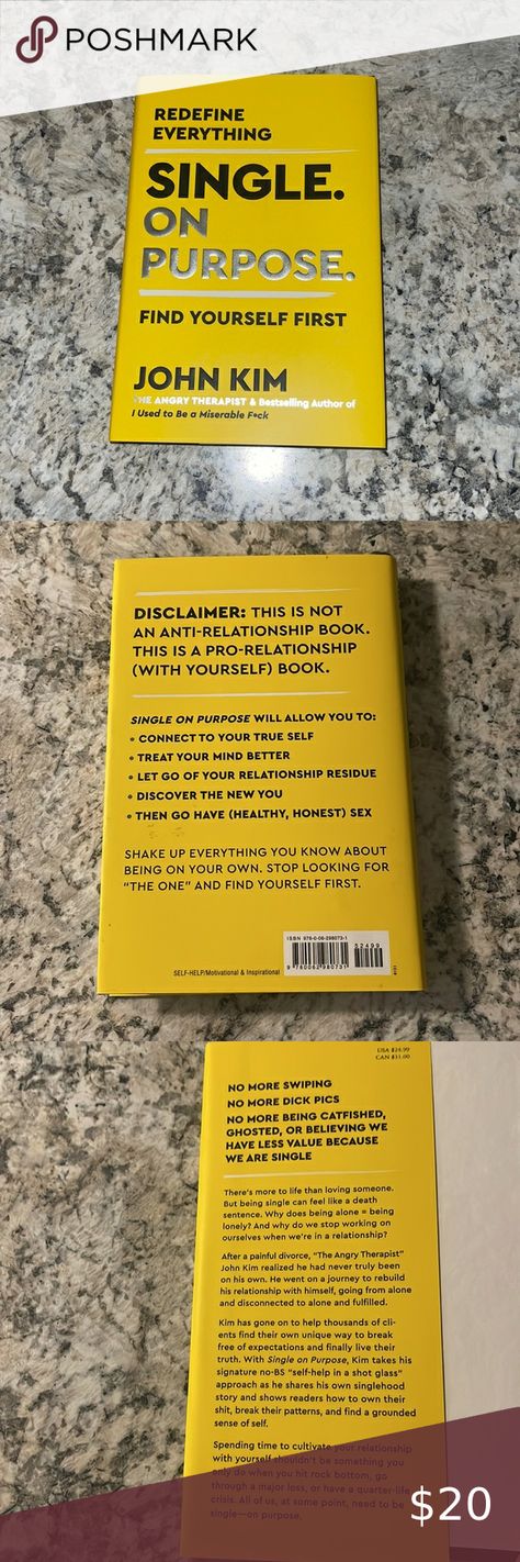 Single on purpose book Single On Purpose Book, Single On Purpose, Relationship Books, Bettering Myself, New You, Bestselling Author, Self Help, Letting Go, The One