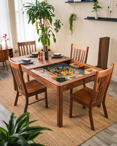 From game night to family dinner in seconds! 🎲🍽️ Don't miss out on the Modular Gaming Table Kickstarter launch happening on April 10th! Click the link in our bio to stay in the loop! 🔔 #gamingtable #kickstarter Farmhouse Goth, Nordic Farmhouse, Modular Table, Board Game Table, Witchy Home, Industrial Steampunk, Gaming Table, Farmhouse Industrial, Allen Poe