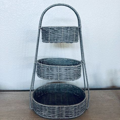 Caddy Basket, Kitchen Coffee Bar, Tiered Fruit Basket, Enamel Dishes, Bar Bathroom, Wood Magazine, Storage Caddy, Vegetable Storage, Decorative Basket