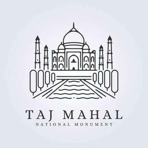 symbol of taj mahal vector icon logo linear illustration outline design Taj Mahal Vector, Linear Illustration, Illustration Outline, Cool Wrist Tattoos, Outline Design, Outline Designs, Wrist Tattoos, Vector Icons, Taj Mahal