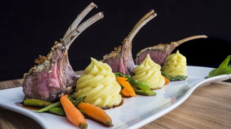 Roasted rack of lamb has never been easier with this step-by-step video! Venison Marinade Recipes, Venison Marinade, Roasted Rack Of Lamb, Nashville Restaurants, Easter Dinner Recipes, Rack Of Lamb, Marinade Recipes, Culinary School, Lamb Chops