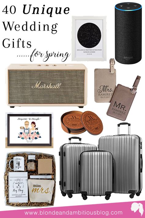 40 Unique Wedding Gifts For Spring Wedding Season - Blonde & Ambitious Blog Wedding Gifts For Groom From Friend, Wedding Gifts For Bride And Groom Unique, Wedding Gift Ideas For Bride And Groom, Gifts For Bride And Groom, Wedding Survival Kits, Gift Ideas Wedding, Amazon Wedding, Survival Kit Gifts, Gifts For Bride