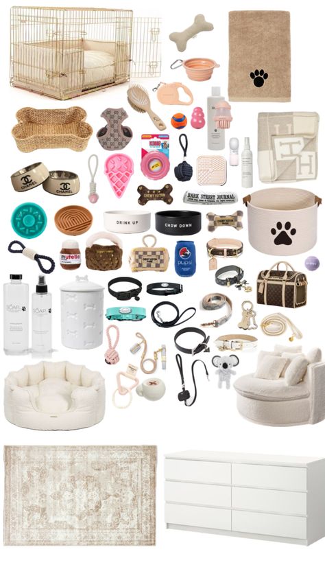 Dog Room Design, Pet Care Products, Puppy Items, Dog Room Decor, New Puppy Checklist, Cozy Beds, Puppy Room, Preppy Dog, Cute Dog Toys