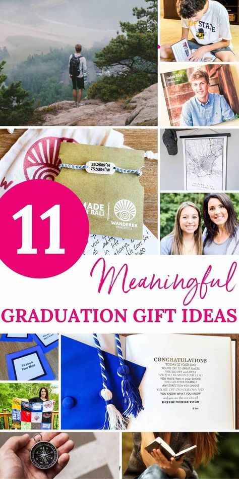 Need an amazing graduation gift? 11 of the best meaningful presents for your grad. Whether it's high school, college, trade school or just need a special gift we've got you covered with everything from photo books to jewelry. Affordable options and memorable experiences. Maps of home town or star maps of the night they were born. Wanderer bracelet with personal coordinates. Give a journal or engraved compass. Create a t-shirt quilt. Plan a vacation to celebrate this milestone. Gifts to treasure. Homemade Graduation Gifts Diy, Graduation Gift For Niece, Graduation Gifts From Teacher To Student, Meaningful Graduation Gifts For Him, Things To Do For Graduation, Best High School Graduation Gifts, Gifts For High School Graduate, High School Graduation Gifts For Her, Graduation Keepsake Ideas