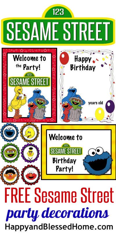 FREE Sesame Street Birthday Part Decorations including signs, toppers and more HappyandBlessedHome.com Sesame Street Party Decorations, Street Party Decorations, Sesame Street Printables, Sesame Street Birthday Invitations, Sesame Street Signs, Weather Tracking, Party Signage, Homeschool Family, Cookie Monster Party