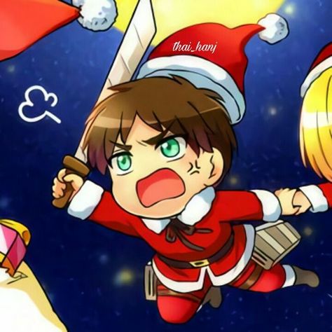 Aot Wallpapers Christmas, Armin Christmas Icon, Mikasa Christmas Icon, Mikasa Christmas Pfp, Aot Christmas Art, Mikasa Ackerman Christmas, Aot Christmas Icons, Anime Christmas Matching Pfp Friends, Attack On Titan Christmas Pfp