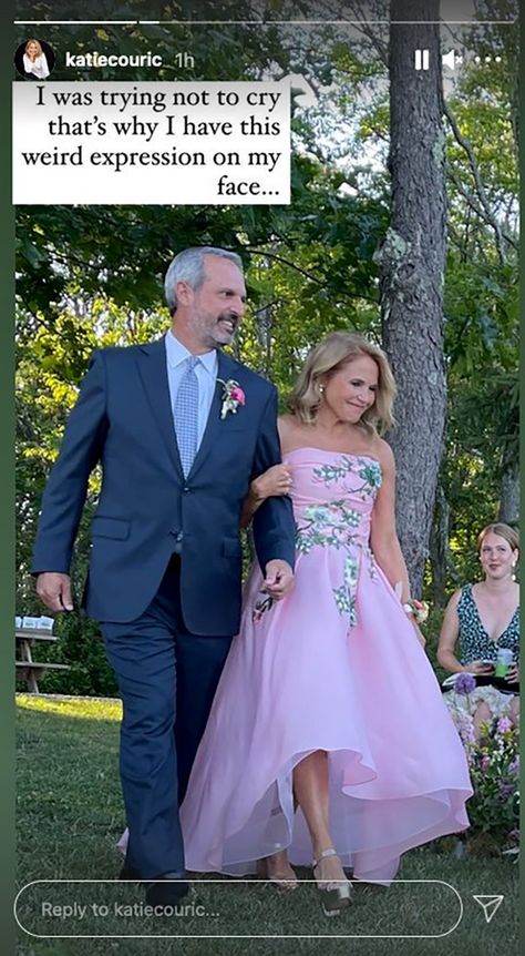 Katie Couric Shows Off Mother of the Bride Dress She Wore to Daughter Ellie's Wedding: 'It Has Pockets!' Bride Dresses 2023, Mothers Gowns, Marchesa Gowns, Marchesa Dress, Mom Wedding Dress, Mother Of Bride Outfits, Katie Couric, Mother Of The Bride Gown, Mother Of Groom Dresses