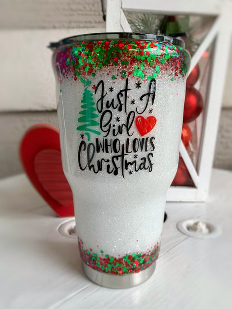 ** ORDERS PLACED 12/6 AND AFTER ARE NOT LIKELY TO ARRIVE FOR CHRISTMAS. YOU WILL NOT BE REFUNDED IF YOUR ITEM IS LATE FOR CHRISTMAS ** Merry Christmas Custom Glitter Tumbler Cup, Christmas Gift Tumbler, Girl who Loves Christmas Glitter Gift Cup, For Her Christmas Lover Cup If you would like a name added to the opposite side, please enter it under personalization. Pay attention to capitalization and spelling. Dual Wall Stainless Steel Tumbler with Lid. Sealed with FDA compliant epoxy. Suitable fo Christmas Resin Tumbler, Epoxy Christmas Tumblers, Christmas Tumbler Designs, Christmas Tumblers Epoxy, Christmas Glitter Tumbler Ideas, Christmas Epoxy Tumblers, Xmas Tumblers, Christmas Cups Vinyl, Christmas Tumbler Cups