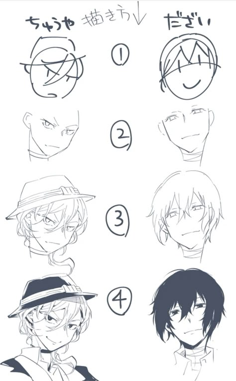 Chuya Nakahara, 얼굴 그리기, Drawing Help, Dazai X Chuuya, Dazai Osamu, Poses References, Anime Drawings Tutorials, Bongou Stray Dogs, Stray Dogs Anime