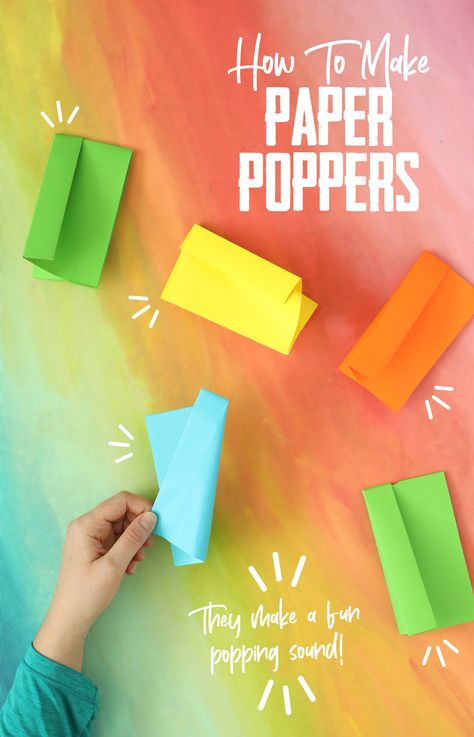 Paper poppers are a really fun way to fold paper so that it makes a loud popping sound when slammed downward. Paper Crafts | Origami | Crafts for Kids | Kids Crafts | Paper Folding | How To Make Paper Poppers Paper Sloyd Projects, Paper Sloyd, Paper Folding Crafts For Kids, Diy Poppers, Paper Popper, Origami Crafts For Kids, Paper Folding For Kids, Kids Crafts Paper, Activity Games For Kids