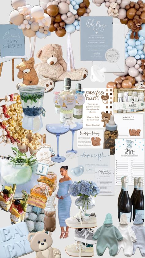 baby boy baby shower 🩵🍼 Blue Bear Baby Shower Theme Boy, Baby Shower Aesthetic Boy, Simple Baby Boy Shower Ideas, Spring Baby Shower Ideas For Boys, Bear Baby Shower Theme, Pastel Baby Shower, Southern Boys, Blue Teddy Bear, Bearly Wait