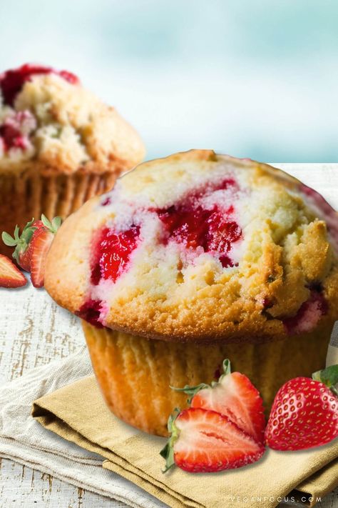 Vegan Strawberry Muffins Vegan Strawberry Muffins, Bible Wallpaper, Light Dessert, Cozy Breakfast, Strawberry Muffins, Light Desserts, Vegan Dessert, Vegan Chocolate Chip, Breakfast Snacks