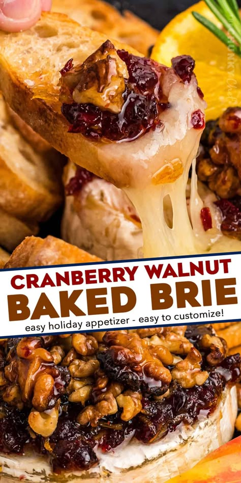 Incredible Appetizers, Cranberry Spread, Cranberries Recipes, Baked Brie Recipe, Baguette Slices, The Chunky Chef, Chunky Chef, Crockpot Appetizers, Holiday Appetizers Easy