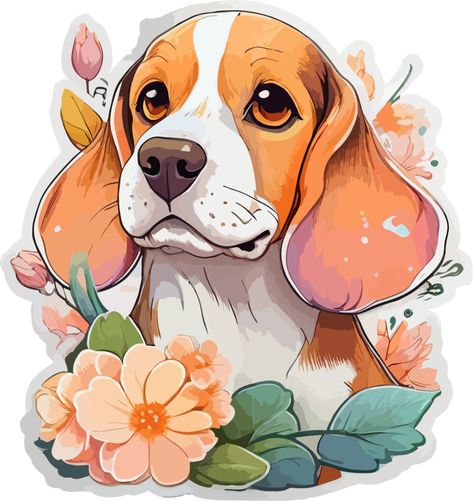 adorable beagle perro cabeza dibujos animados con ai generativo Diy Watercolor Painting, Diy Watercolor, Dog Art, Painted Rocks, Watercolor Paintings, Dogs, Animals, Art