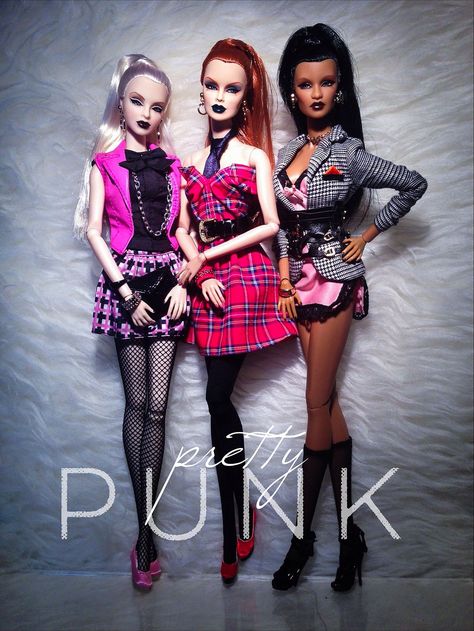 Punk Barbie, Pretty Punk, Barbie Sewing, Barbie Sewing Patterns, Tonner Dolls, Black Dolls, Barbie Fashionista, Integrity Toys, Doll Fashion