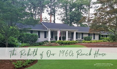 Rebirth: Our 1960s Ranch House Exterior Remodel - Redeem Your Ground Remove Shutters Before And After, Ranch House Exterior Remodel, 1960s Ranch House Exterior, 1960s Ranch House Remodel, Ranch Remodel Exterior, Brick Ranch Houses, Ranch Renovation, Equestrian Ranch, Renovation Exterior