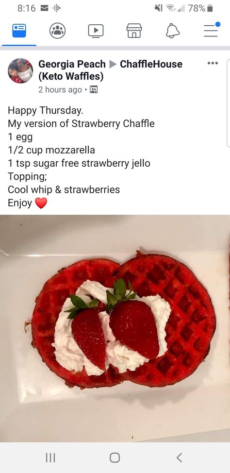 Strawberry Chaffle Crockpot Chicken Stew, Chicken Stew Recipe, Recipe Low Carb, Waffle Maker Recipes, Easy Crockpot Chicken, Healthy Comfort, Low Carb Sweets, Low Carb Eating, Bariatric Recipes