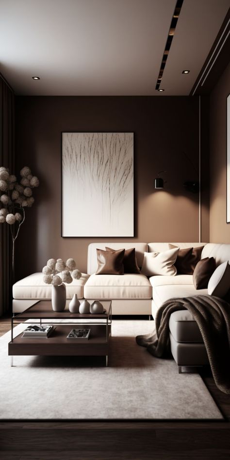 Immerse yourself in the soothing palette of this minimalist living room, where tones of brown and beige blend seamlessly 🏡🤎. The neutral colors create a serene, welcoming space that invites relaxation. Perfect for those seeking a subtle, refined aesthetic in their living area. #MinimalistDesign #BrownBeigeLivingRoom #InteriorInspiration 🛋️🌾 Neutral Living Room Furniture, Neutral Living Room Colors, Brown And Cream Living Room, Relaxing Living Room, Cream Living Rooms, Living Room Decor Neutral, Brown Decor, Aesthetic Living Room, Beige Living Rooms