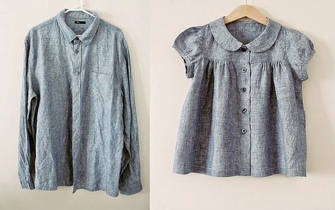 Men's Shirt Refashion, Sewing Men, Mens Shirt Refashion, Ideas Clothes, Diy Clothes Videos, Sewing Clothes Women, Upcycle Shirt, Trendy Sewing, Shirt Refashion