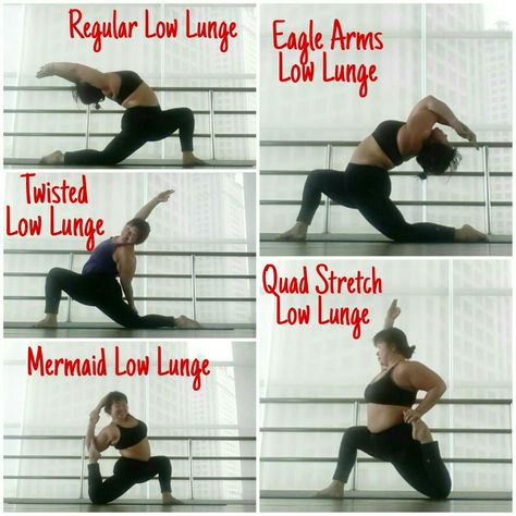 Low Lunge variation Low Lunge Yoga Variation, Low Lunge Yoga, Low Lunge, Lunge Variations, Quad Stretch, Quad, Mermaid, Twist, Yoga