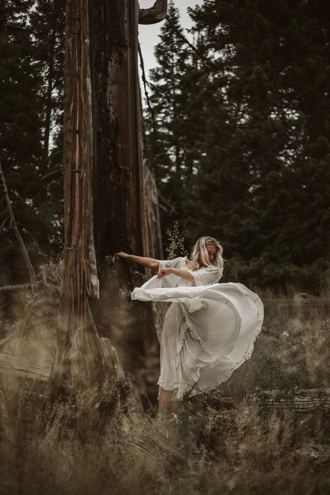 summer senior photos ideas moody senior photo ideas boho photoshoot concept free people white dress washington PNW forest dancing twirling dress wind Boho Dress Photoshoot Ideas, Dress In Forest Photoshoot, Forest Goddess Photography, Spring Forest Photoshoot, Boho Forest Photoshoot, Forest Photo Shoot Ideas, Photoshoot In Forest Photo Ideas, Dress In A Field Photoshoot, White Dress Forest Photoshoot