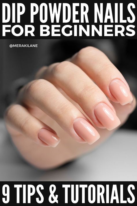 Dip Nails for Beginners: 9 Tips and Tutorials | If you want to know how to do dip nails at home, you're in luck! While a trip to the salon for a gel manicure is always fun, it's not always feasible. Dip powder nails are a great alternative, and after seeing short tutorials on my FYP, I needed to know more. In this post, we share all of the dip nail essentials you need to give yourself a salon quality manicure at home, plus tips and tutorials to teach you how to apply and remove dip nails. Saviland Nail Dip, Doing Dip Nails At Home, Powdered Nails Dipping, Dip Powder For Beginners, Acrylic Nail Dip Powder, Dip Powder Nail Tips And Tricks, Perfect Dip Nails, How To Use Dipping Powder For Nails, Dip With Gel Polish