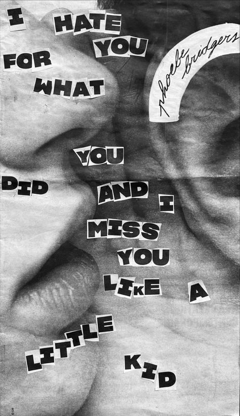 Text And Image Art, Poetry Collage Art, Scrapbook Poetry, Zine Examples, Collage Writing, Collage With Text, Collage Words, Poetry Typography, Poetry Zine