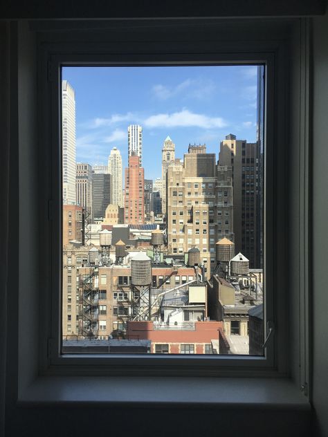 Arlo NoMad window view Window With City View, New York Window View Aesthetic, Nyc Window View, New York Window View, Nyc Apartment View, Window View City, Window View Aesthetic, Arlo Nomad, Louise Core