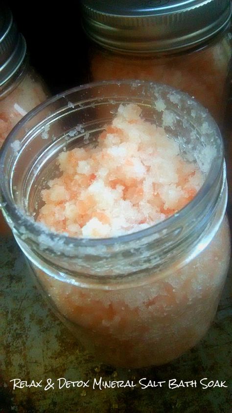 Relax & Detox Mineral Bath Soak Bath Soak Diy, Pamper Products, Diy Bath Soak, Wholesome Living, Mineral Bath, Salt Bath, Mineral Salt, Homesteading Skills, Nitty Gritty