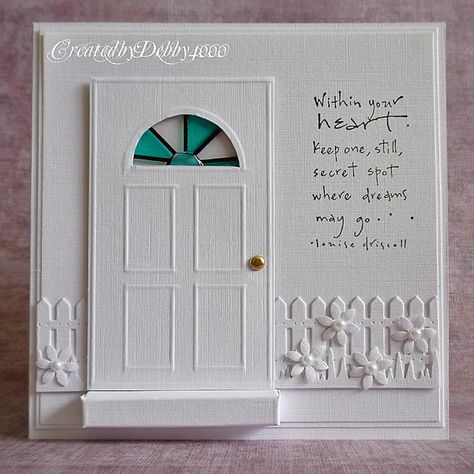 Front Door card - bjl Stampin Up Stamps, Door Card, Yellow Card, Housewarming Card, Memory Box Dies, House Warming Invitations, New Home Cards, Window Cards, Die Cut Cards