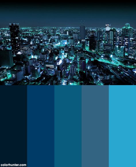 Urban City By Night Color Scheme from colorhunter.com City At Night Color Palette, Night Aesthetic Color Palette, Night City Color Palette, Night Color Palette Illustration, Nighttime Color Palette, Night Color Scheme, City Color Palette, Night Color Palette, Urban Color Palette