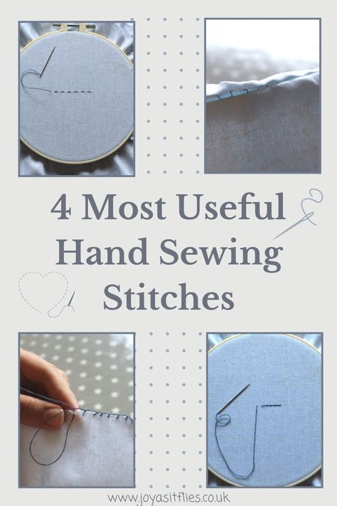 Hand sewing stitches blue fabric collage Different Stitches Sewing By Hand, Hand Sewing Stitches, Stitches Sewing, Stitch Blanket, Different Stitches, Ladder Stitch, Hand Stitch, Hand Saw, Sewing Stitches