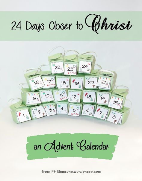 Would you like to draw closer to Christ this Christmas season?  Here is an advent calendar to help you do so! Spiritual Advent Calendar, Lds Christmas Advent Calendar, Lds Primary Christmas Lesson Ideas, Christ Centered Advent Calendar, Lent Kids, Ccd Activities, Advent Gifts, Lds Christmas, Family Home Evening Lessons