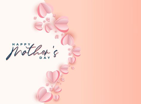 Happy mothers day postcard background design with pink paper heart shape Happy Mothers Day Template, Happy Mothers Day Background, Mothers Day Background, Postcard Background, Mothers Day Card Template, Happy Mothers Day Images, Mother's Day Background, Happy Mothers Day Wishes, Mothers Day Images