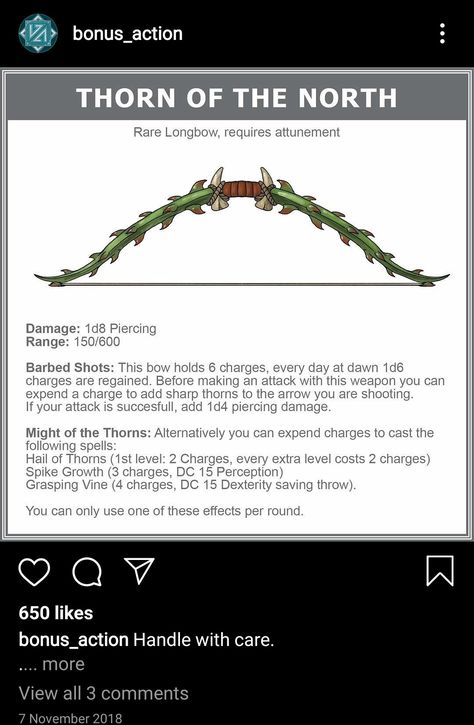 Dnd Longbow Homebrew, Longbow Dnd, Dnd Longbow, Magic Longbow, Dnd Worldbuilding, Fantasy Items, Dnd Homebrew, Dnd Items, D D Items