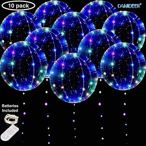 Glow In The Dark Balloons, Magic Decorations, Bobo Balloons, Kids Party Balloons, Light Up Balloons, Balloon Glow, Circus Wedding, Valentinstag Party, Led Balloons