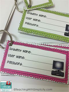 Password Organization, Teacher Lifestyle, Student Info, Password Organizer, Computer Learning, Eureka Math, Student Login, Computer Class, Back To School Crafts